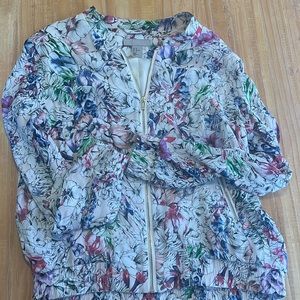 H&M floral zip up jacket